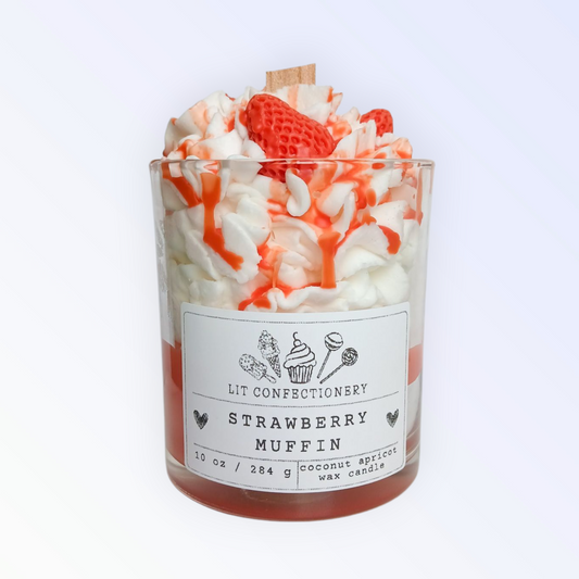 Strawberry Muffin Dessert Candle